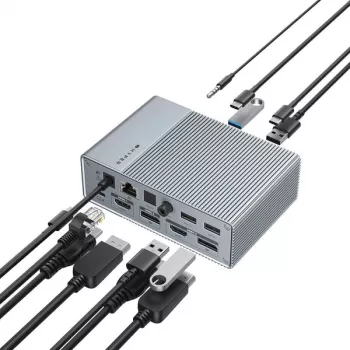 Hub interfacce Targus HDG215-EUZ USB 3.2 Gen 2 (3.1 Gen 2) Type-C argento