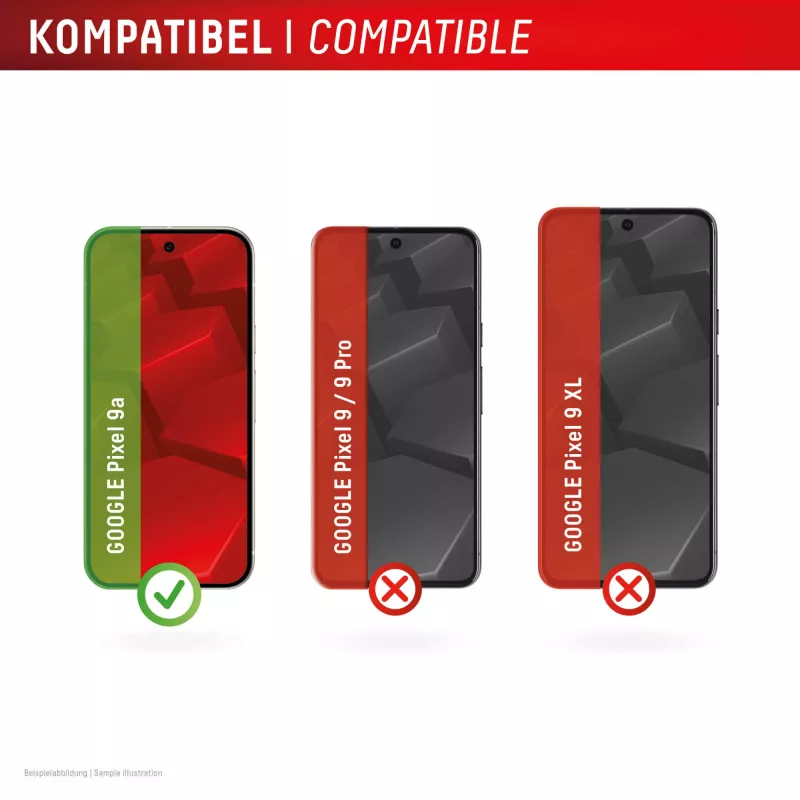 Pellicola protettiva per display Displex (10H) per Google Pixel 9a, cornice di montaggio Eco, antigraffio