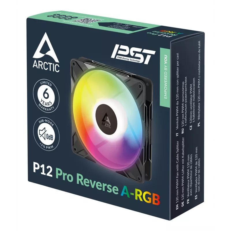 ARCTIC Freezer P12 Pro Reverse A-RGB - confezione da 3 Ventole per case 12 cm nero 3 pezzi