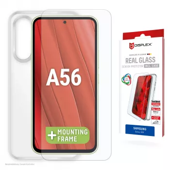 Displex Pellicola protettiva per display + custodia per Samsung Galaxy A56, cornice di montaggio Eco, antigraffio