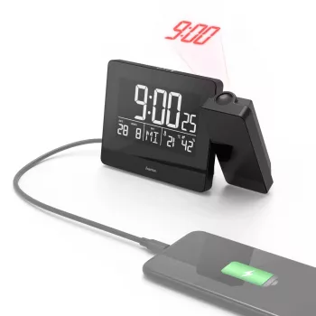 Sveglia digitale Hama Plus Charge nero