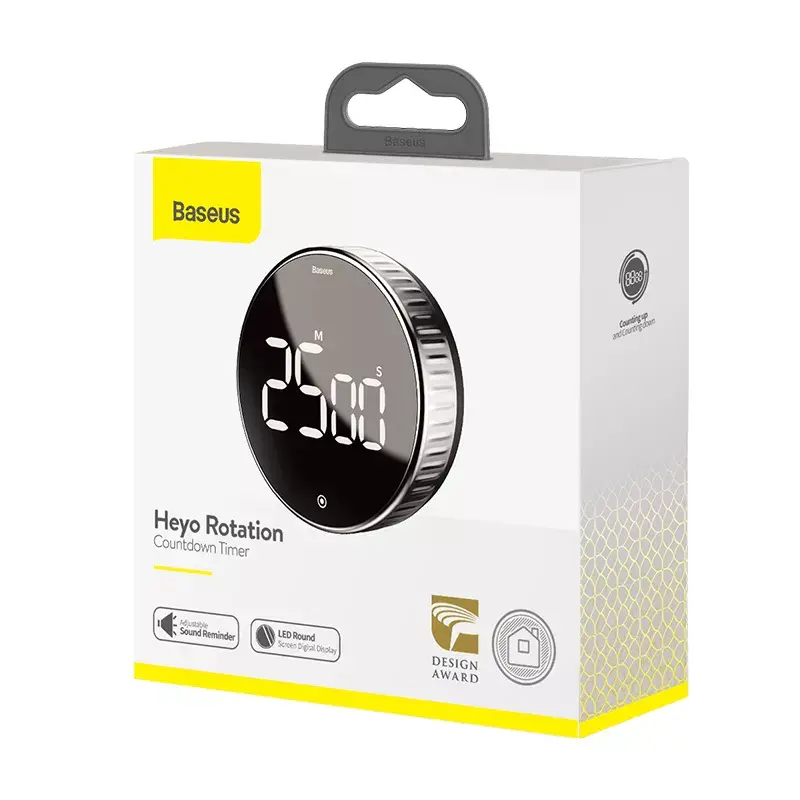 Timer giornaliero Baseus Heyo rotazione countdown nero digitale
