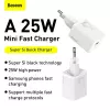 Caricabatterie da interno Baseus Super Si bianco ricarica rapida 12V 1xUSB-C