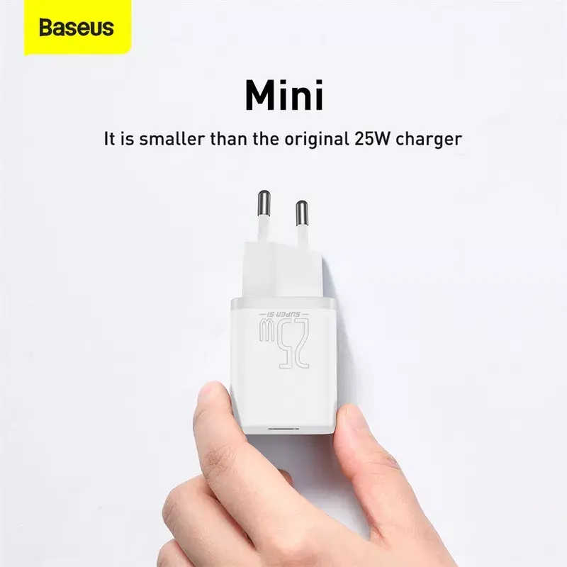 Caricabatterie da interno Baseus Super Si bianco ricarica rapida 12V 1xUSB-C