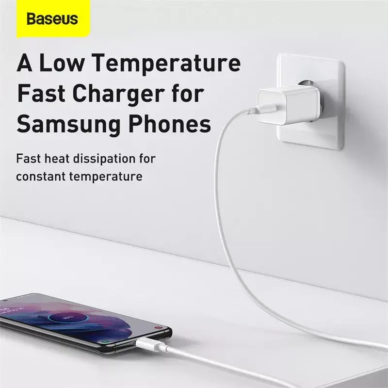 Caricabatterie da interno Baseus Super Si bianco ricarica rapida 12V 1xUSB-C