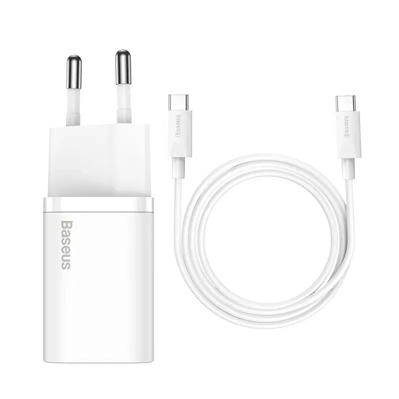 Caricabatterie da interno Baseus Super Si bianco ricarica rapida 12V 1xUSB-C
