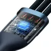 Baseus Flash Series 2 cavo USB 3 in 1, USB-C + Micro USB + Lightning, 100 W, 1,2 m, blu