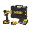 DeWALT DCF850E2T-QW avvitatore a massa a batteria 1/4", 18 V, 2 batterie Powerstack da 1,7 Ah, valigetta TSTAK, nero