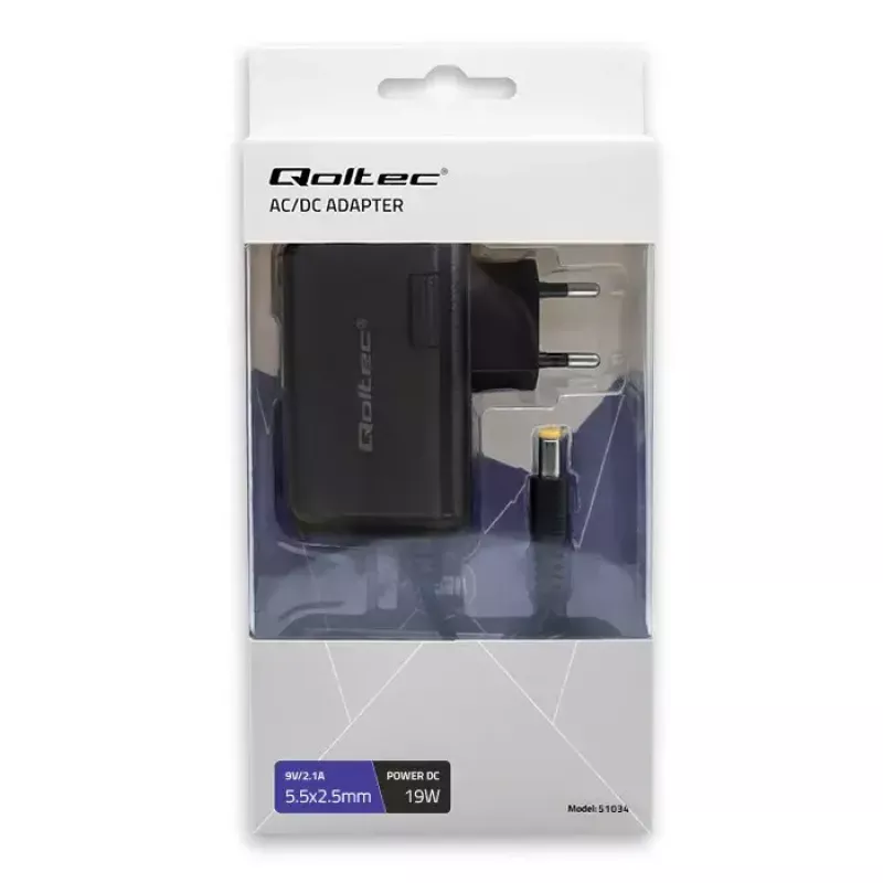 Alimentatore Qoltec 51034 per interni 19W nero 220-240V