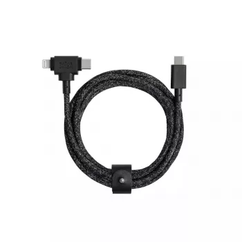 Cavo USB-C Native Union Belt cavo Duo 1,5 m USB‑C a USB‑C/Lightning nero