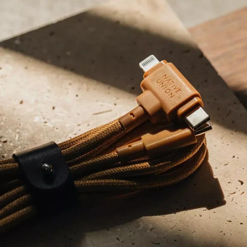 Cavo USB Native Union Belt cavo Duo 1,5 m USB-C a USB-C/Lightning giallo