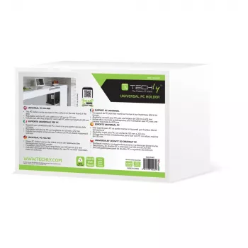 Supporto CPU Techly ICA-CS 62, supporto computer montabile sotto la scrivania, nero