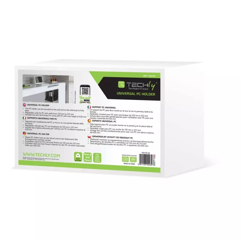 Techly 102239 supporto laterale per case PC, nero