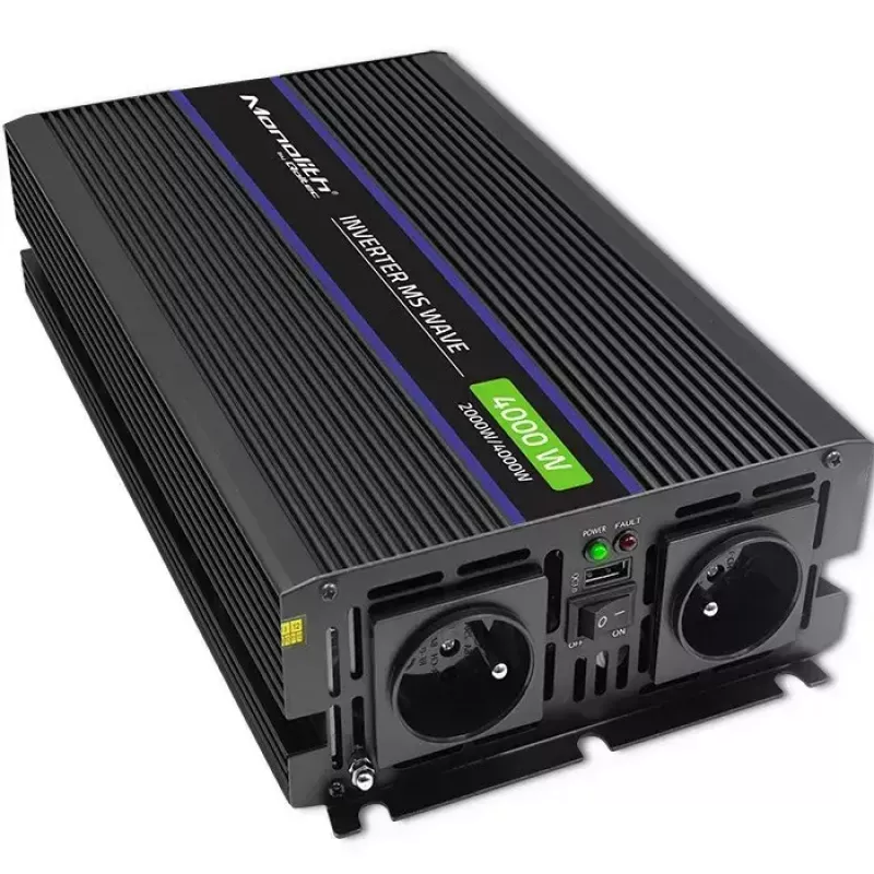 Convertitore di tensione QOLTEC Monolith 4000 MS Wave 12V a 230V 2000/4000W con USB