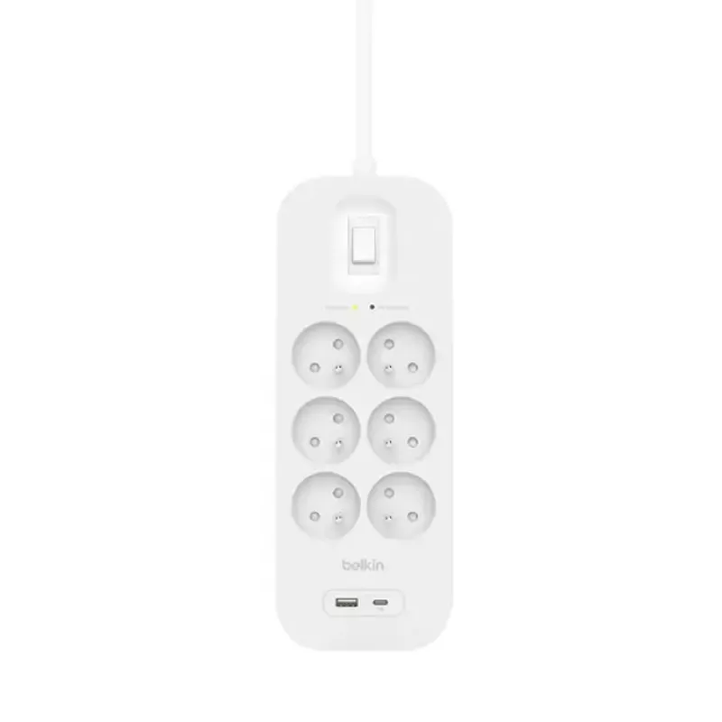 Ciabatta Belkin Connect bianco 6 prese AC 2 m 650 J