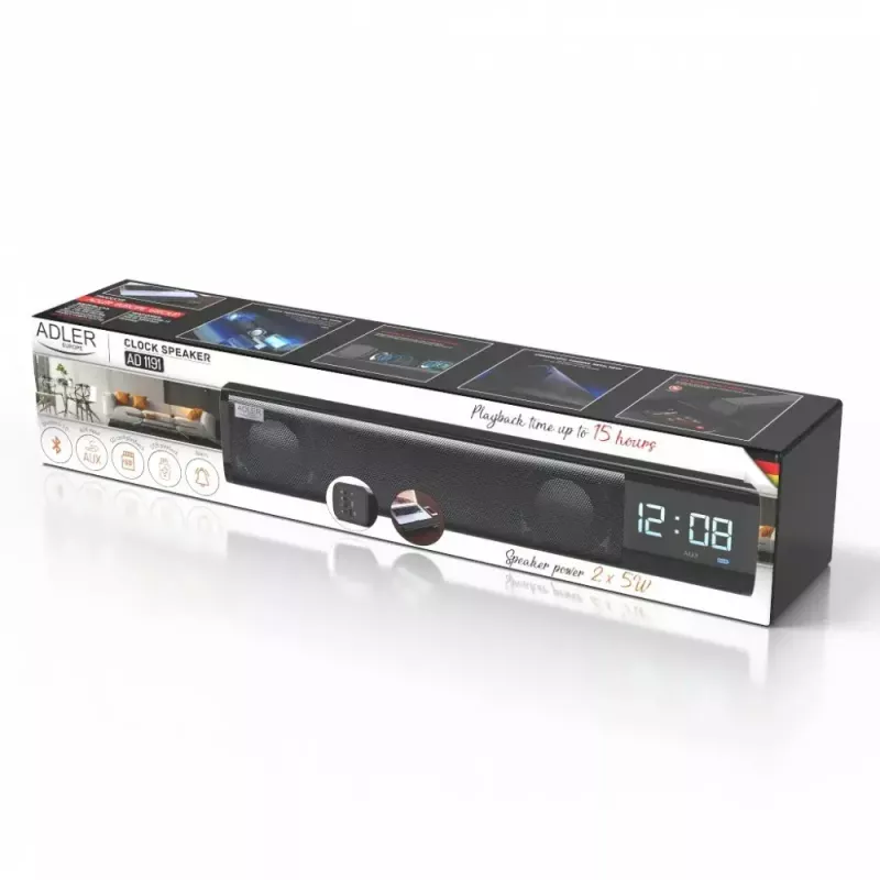 Altoparlante Bluetooth portatile Adler AD 1191 5W, wireless, compatto, nero