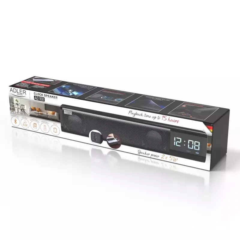 Altoparlante Bluetooth portatile Adler AD 1191 5W, wireless, compatto, nero