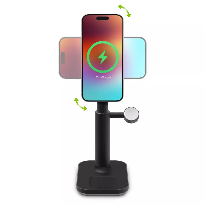 Supporto estensibile 3-in-1 mophie caricabatterie MagSafe per interni USB smartphone smartwatch cuffie