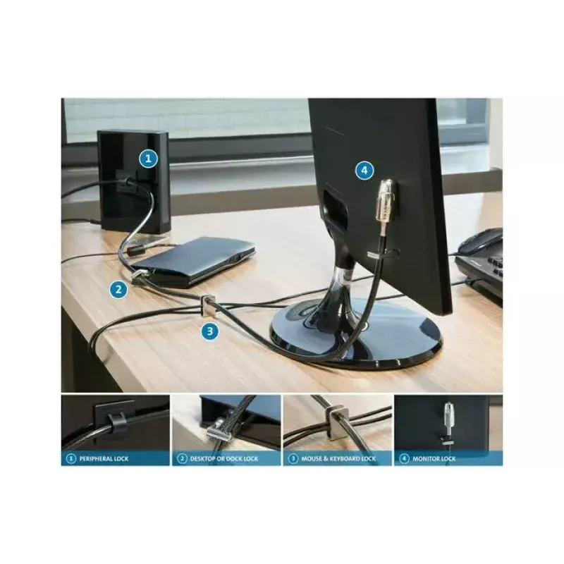 Kit di bloccaggio per desktop e periferiche Kensington 2.0 — Single Keyed