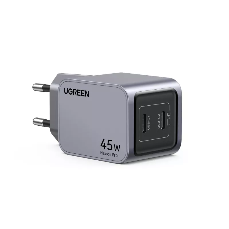 Ugreen 35008 caricabatterie mobile universale grigio ricarica rapida AC per interni