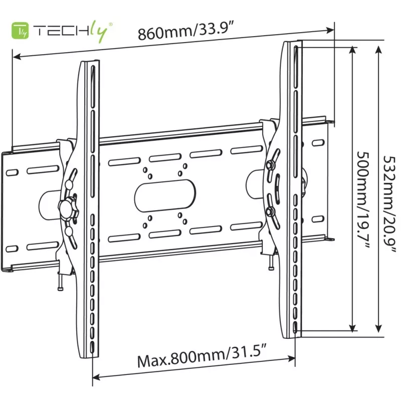 Supporto a parete orientabile Techly per TV LED LCD 42-80