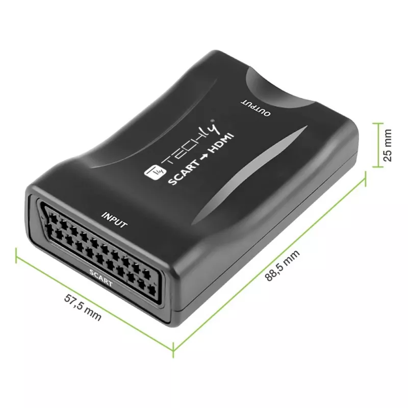Techly IDATA SCART-HDMI3 convertitore AV da Euro SCART a HDMI, 720p/1080p