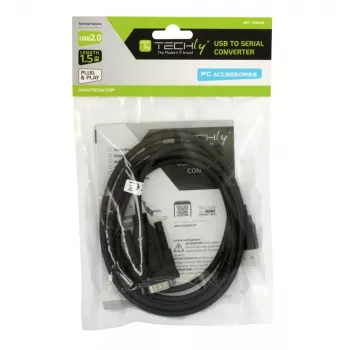 Cavo seriale Techly IDATA-USB2-SER-1 nero 1,5 m USB Type-A DB-9