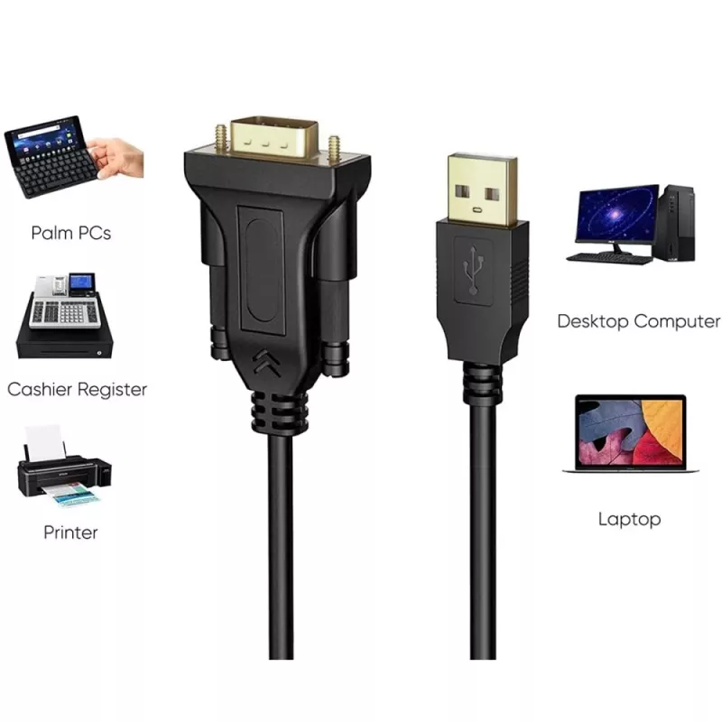Cavo seriale Techly IDATA-USB2-SER-1 nero 1,5 m USB Type-A DB-9