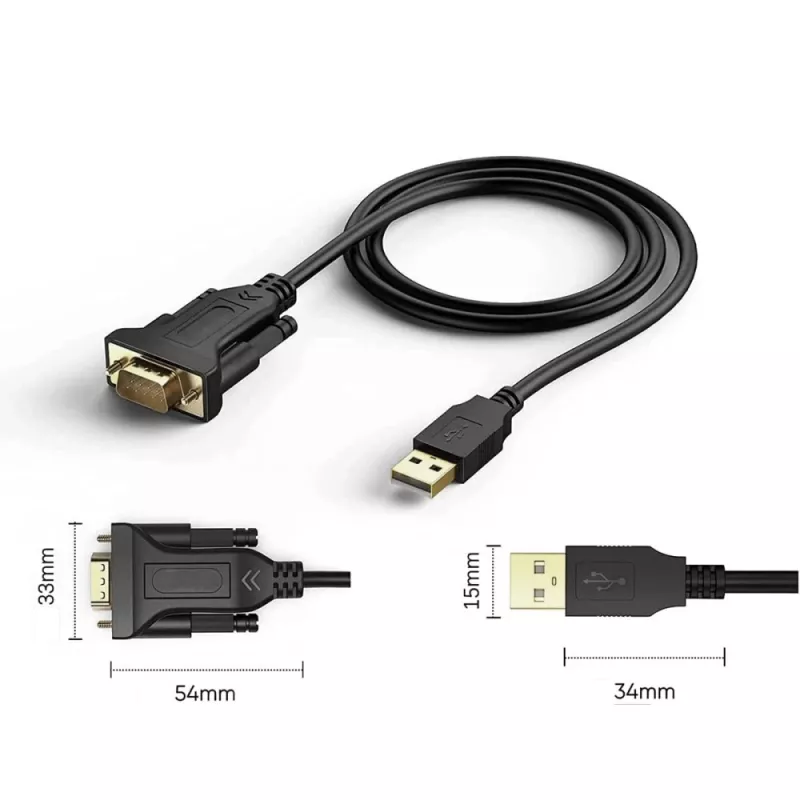 Cavo seriale Techly IDATA-USB2-SER-1 nero 1,5 m USB Type-A DB-9