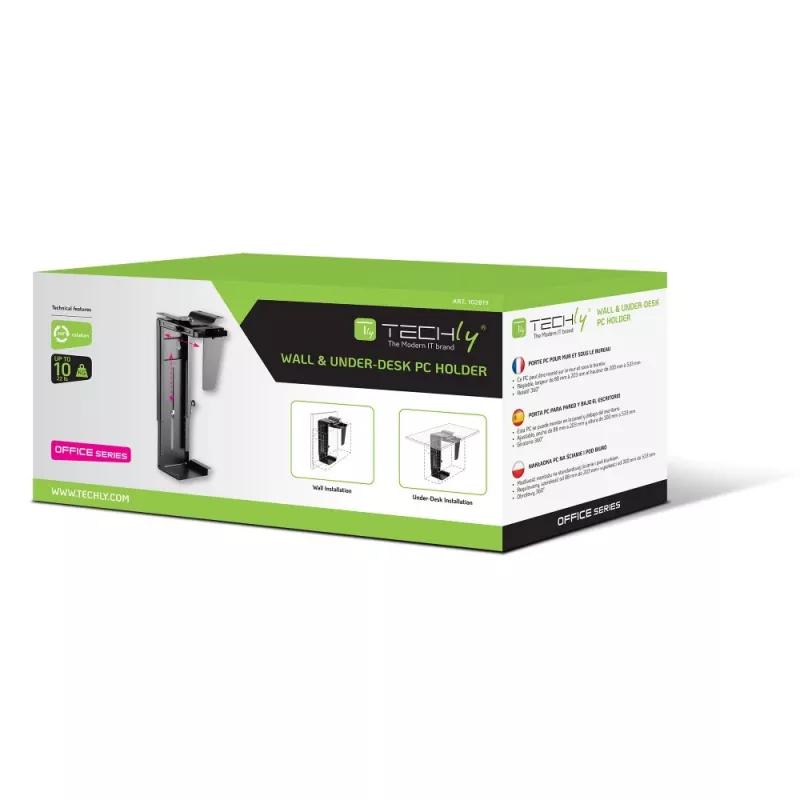 Supporto CPU Techly ICA-CS 66 sottoscrivania nero