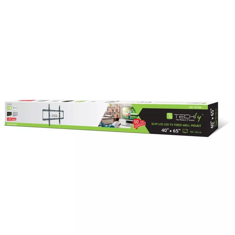 Techly ICA-PLB 162L supporto a parete per TV, 40-65", 50 kg, sottile 28 mm
