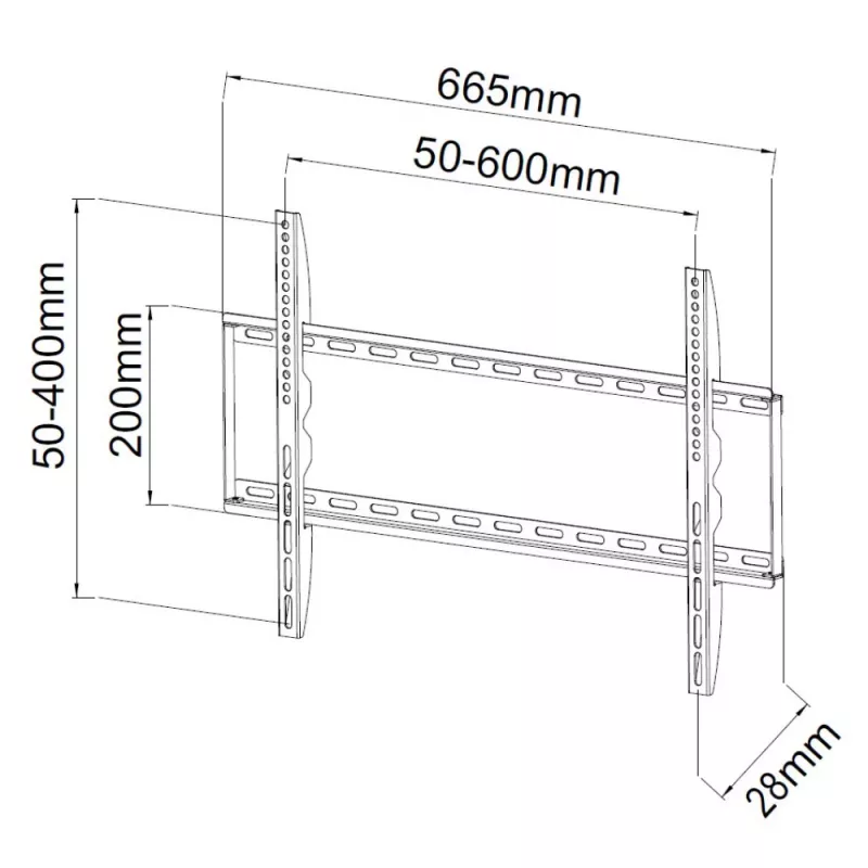 Techly ICA-PLB 162L supporto a parete per TV, 40-65", 50 kg, sottile 28 mm