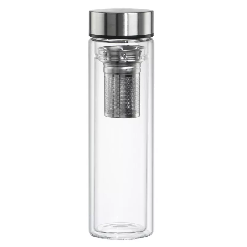 Borraccia Xavax 00181598 — 450 ml vetro borosilicato con custodia in silicone, blu trasparente