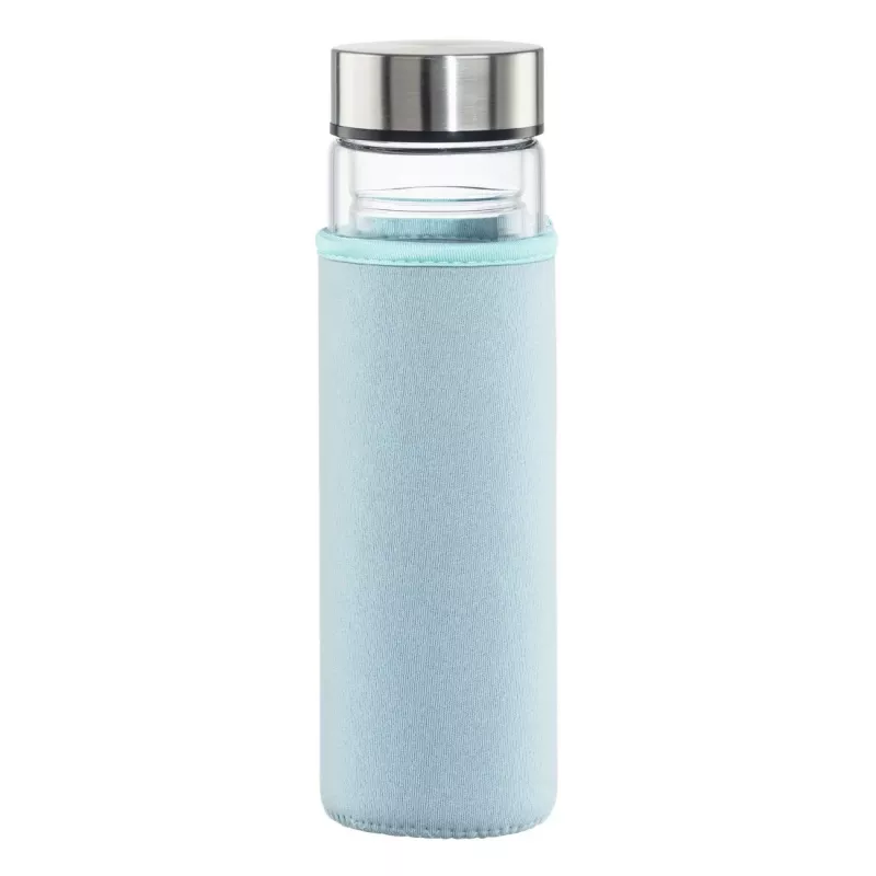 Borraccia Xavax 00181598 — 450 ml vetro borosilicato con custodia in silicone, blu trasparente