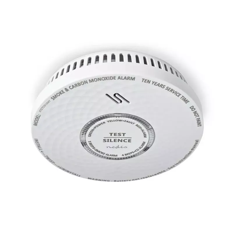 Nedis DTCTCS10WT Rilevatore combinato di fumo e monossido di carbonio, bianco