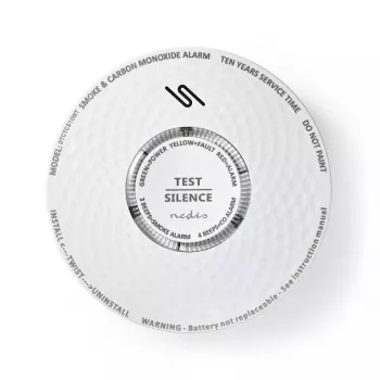 Nedis DTCTCS10WT rilevatore combinato di fumo e monossido di carbonio, bianco