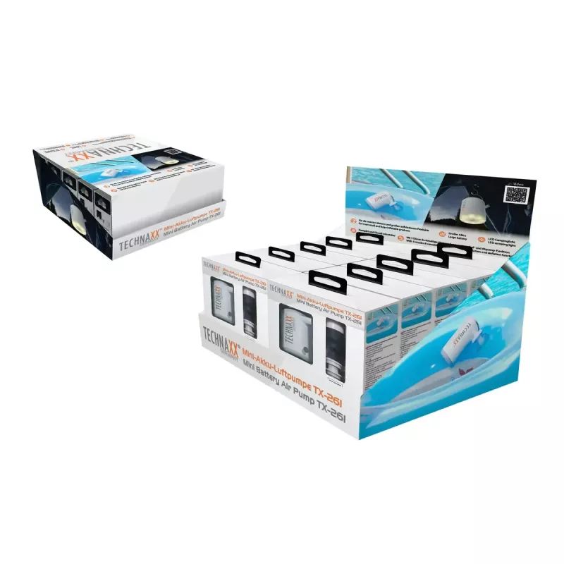 Pompa elettrica Technaxx TX-261 180 l/min batteria 1360 mAh
