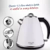 Adler AD 1343 bollitore elettrico, 1,5 l, 1850 W, acciaio inossidabile, Strix, bianco