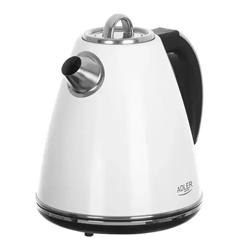 Adler AD 1343 bollitore elettrico, 1,5 l, 1850 W, acciaio inossidabile, Strix, bianco