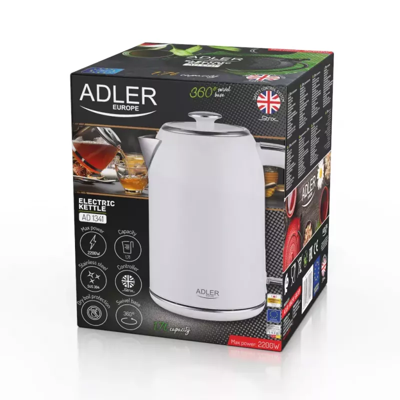 Bollitore Adler 1,7 L 2200 W bianco