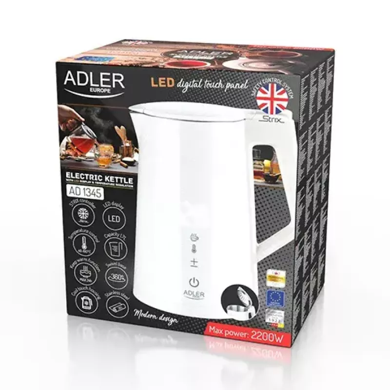 Bollitore elettrico Adler 1,7 l 1850 W bianco