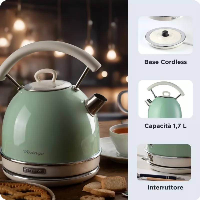 Bollitore ARIETE Vintage A2877/04 verde chiaro
