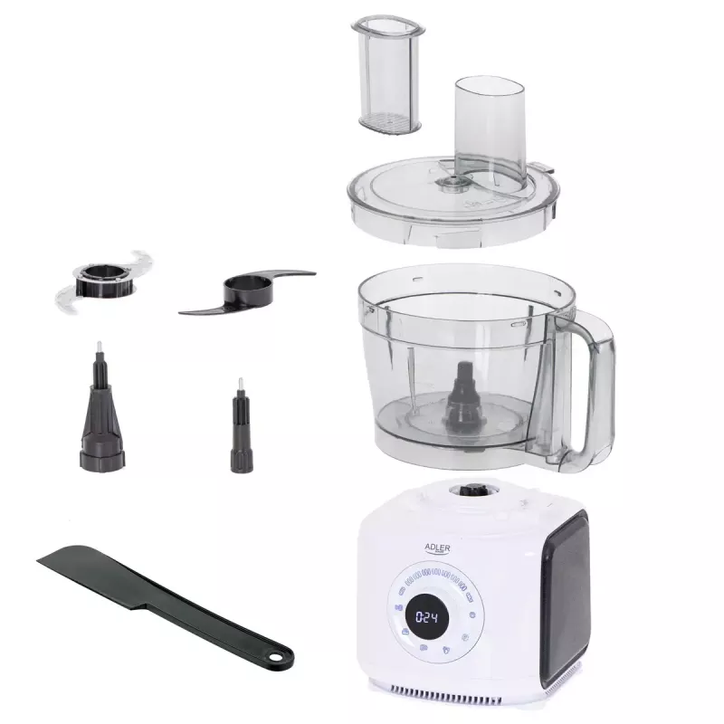 Adler AD 4224 robot da cucina, 1000 W, ciotola da 2 l, 7 velocità, bianco