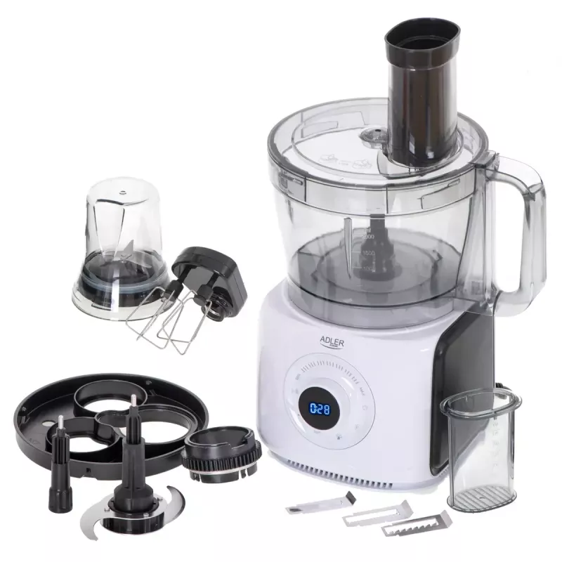 Adler AD 4224 robot da cucina, 1000 W, ciotola da 2 l, 7 velocità, bianco