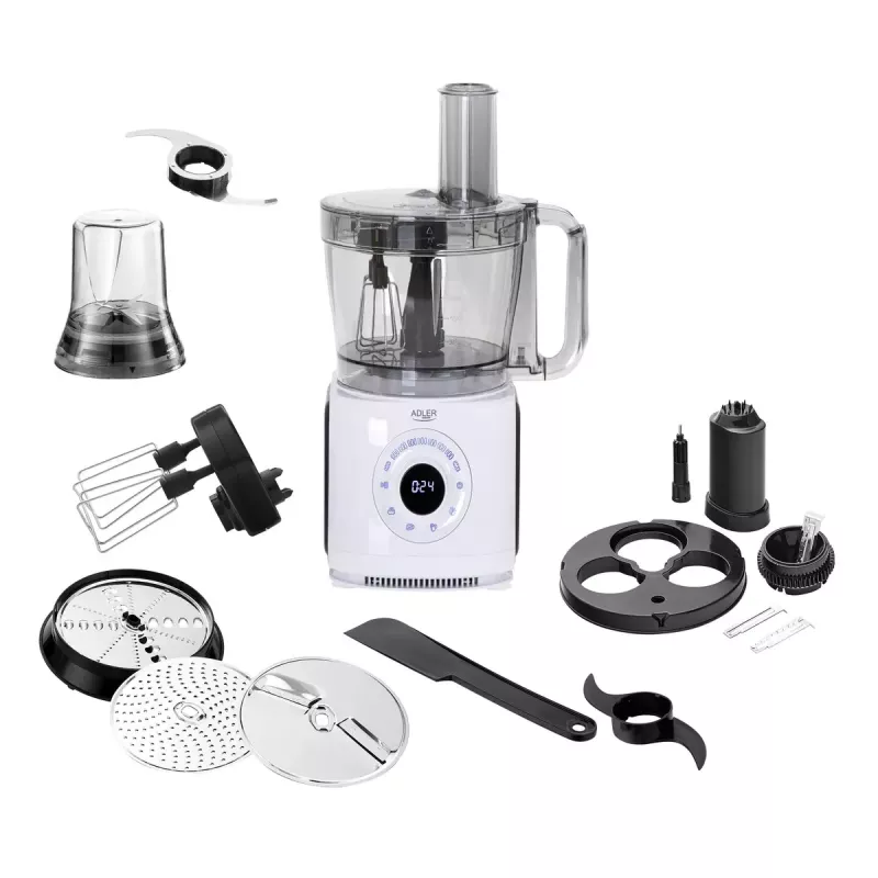Adler AD 4224 robot da cucina, 1000 W, ciotola da 2 l, 7 velocità, bianco