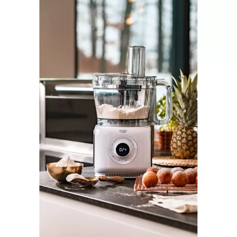 Adler AD 4224 robot da cucina, 1000 W, ciotola da 2 l, 7 velocità, bianco