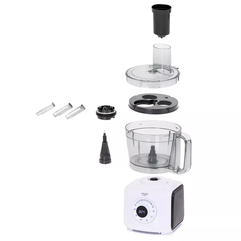 Adler AD 4224 robot da cucina, 1000 W, ciotola da 2 l, 7 velocità, bianco