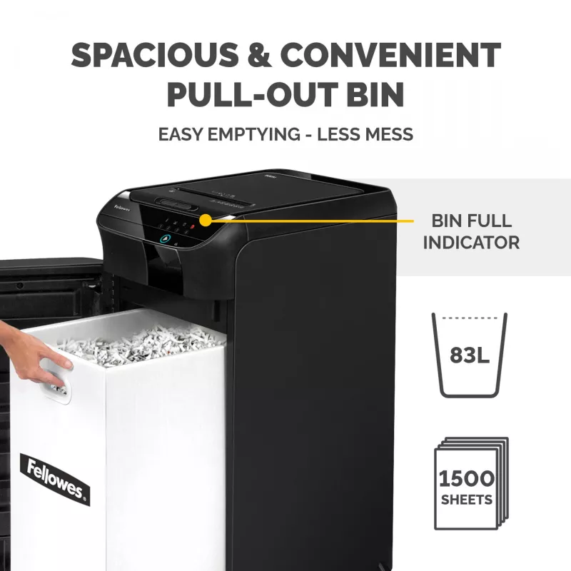 Distruggidocumenti Fellowes AutoMax 600M taglio micro 60 dB 23 cm nero