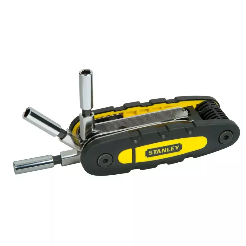 Multitool STANLEY 14 in 1 pieghevole con blocco, nero/giallo, 14 funzioni