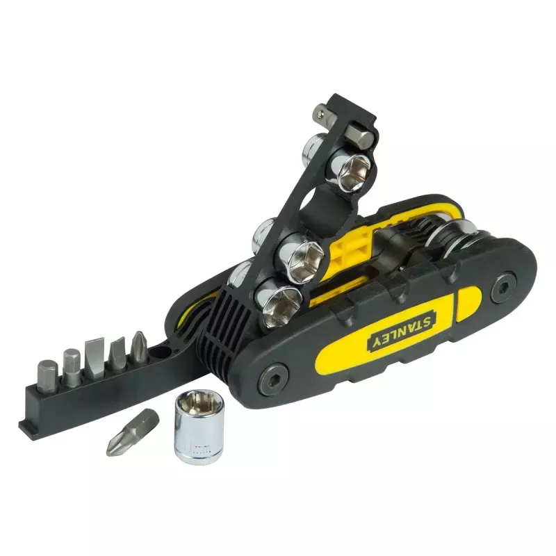 Multitool STANLEY 14 in 1 pieghevole con blocco, nero/giallo, 14 funzioni
